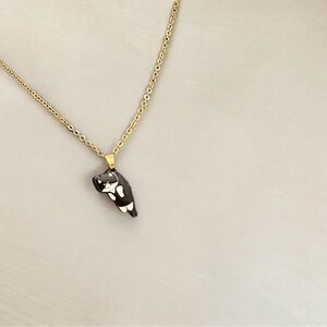 Black Kitty Cat | Anime Cat Lover Charm with Gold Stainless Steel Necklace